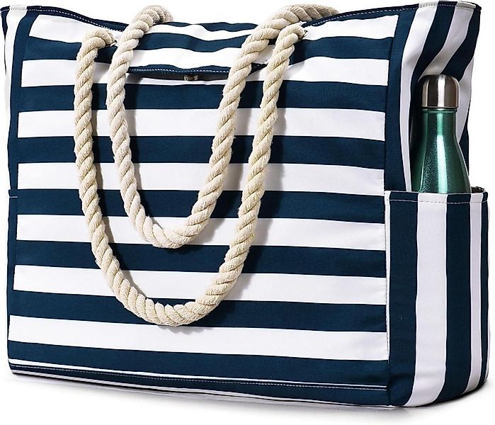 LuxusKollektion Strandtasche Wasserdichte Strandtasche mit Reißverschluss günstig online kaufen