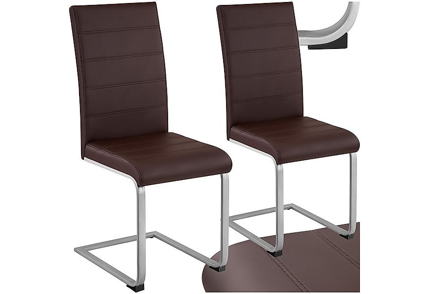 tectake Esszimmerstuhl Schwingstühle, gepolstert mit Kunstlederbezug, 41 x günstig online kaufen