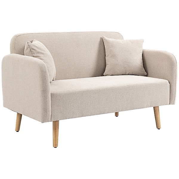 HOMCOM 2 Sitzer Sofa mit 2 Wurfkissen Samtopik Armlehne 130 x 70 x 80 cm günstig online kaufen