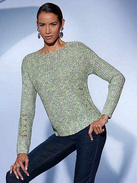 creation L Strickpullover Pullover Langarm Materialmix günstig online kaufen