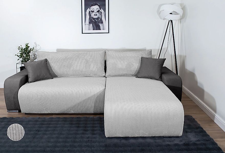 COLLECTION AB Ecksofa "Pia, L-Form, Breite 237 cm, mit Schlaffunktion" günstig online kaufen