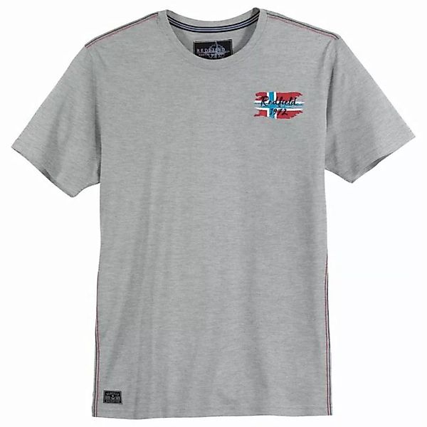redfield Print-Shirt Große Größen Herren Redfield T-Shirt Brustprint hellgr günstig online kaufen