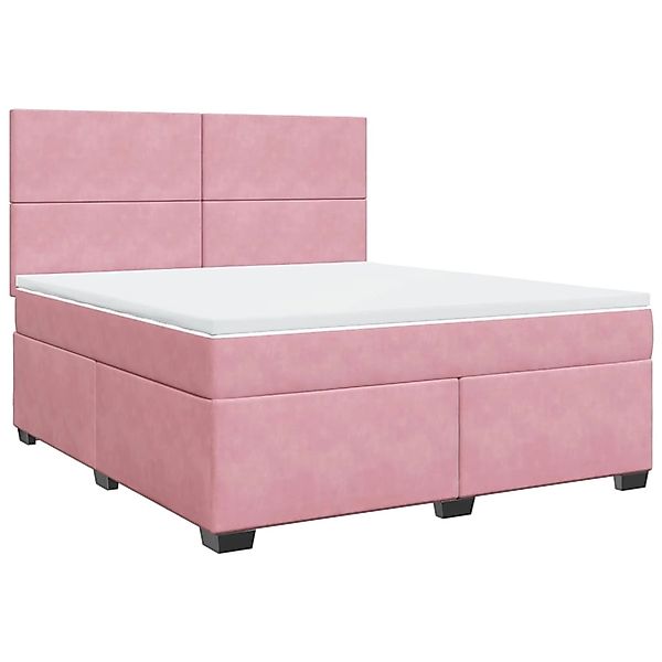 vidaXL Boxspringbett mit Matratze Rosa 180x200 cm Samt 3290977 günstig online kaufen
