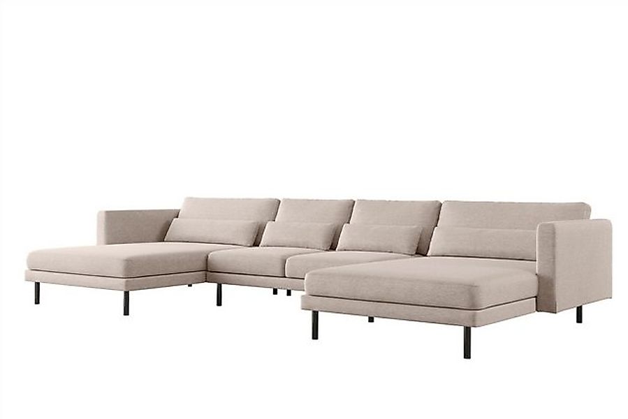 Fun Möbel Wohnlandschaft Sofa in U-Form AGADA in Stoff, inkl. 4 Zierkissen, günstig online kaufen