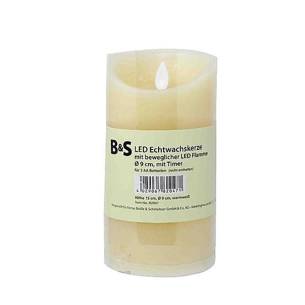 B&S LED-Kerze LED Echtwachskerze elfenbein bewegliche günstig online kaufen