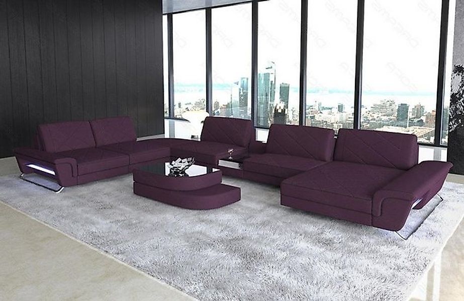 Sofa Dreams Wohnlandschaft Stoff Sofa Polster Couch Bari XXL U Form Polster günstig online kaufen