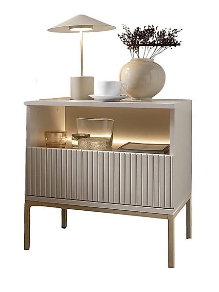 Compleo Nachttisch LINO, Fronten gefräst, mit Schubladen günstig online kaufen