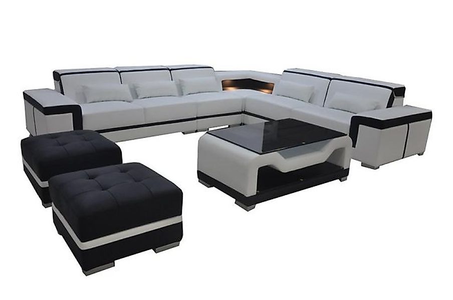 Xlmoebel Sofa Ledersofa mit USB-Anschluss, Eckcouch-Garnitur, Wohnlandschaf günstig online kaufen