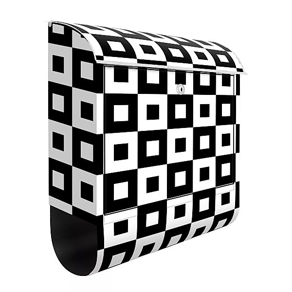 Briefkasten Geometrisches Muster aus Schwarz Weißen Quadraten günstig online kaufen