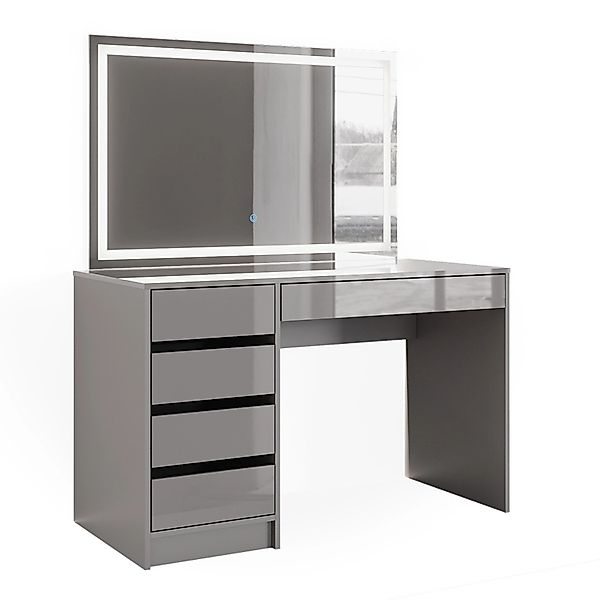 Vicco Schminktisch Sherry, Grau, 120 cm mit LED-Spiegel (1-St) günstig online kaufen