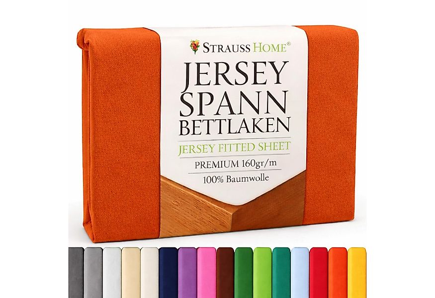 Strauss Home Spannbettlaken Premium 160 g/m² Gekämmte Baumwolle Jersey in H günstig online kaufen