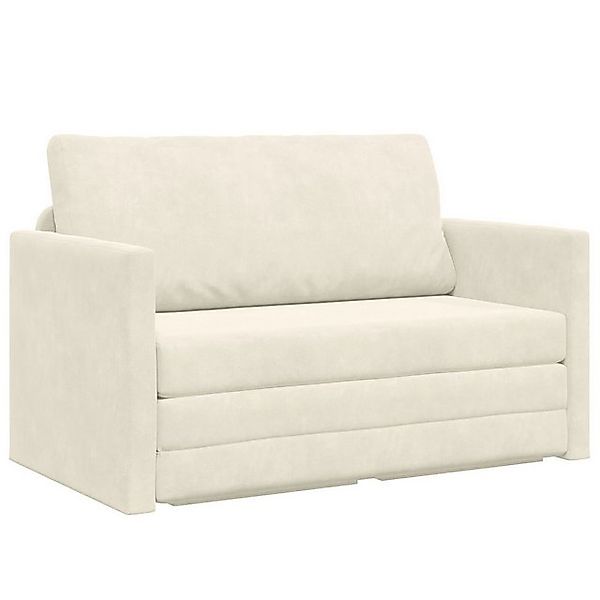 vidaXL Sofa Boden Sofa Bett 2-in-1 Creme 124x204x61 cm Velvet, 1 Teile günstig online kaufen