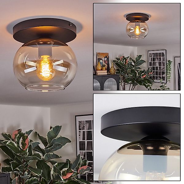 hofstein Deckenleuchte 1-flammige Deckenlampe aus Metall/Glas günstig online kaufen