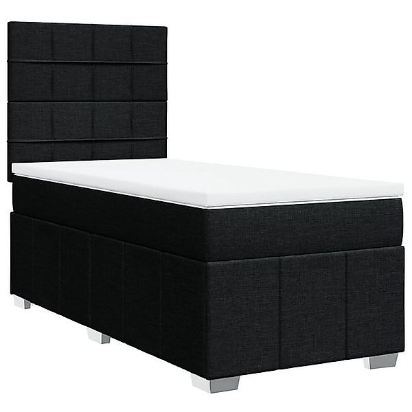 vidaXL Bett Boxspringbett mit Matratze Schwarz 90x190 cm Stoff günstig online kaufen