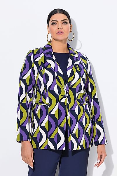Ulla Popken Jerseyblazer Punto-Blazer grafisches Muster günstig online kaufen