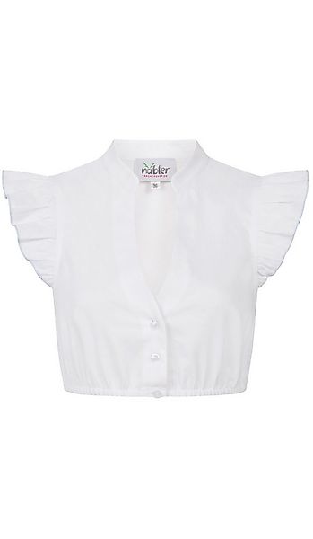Nübler Dirndlbluse Dirndlbluse Carla Kurzarm in Weiß-blau von Nübler günstig online kaufen
