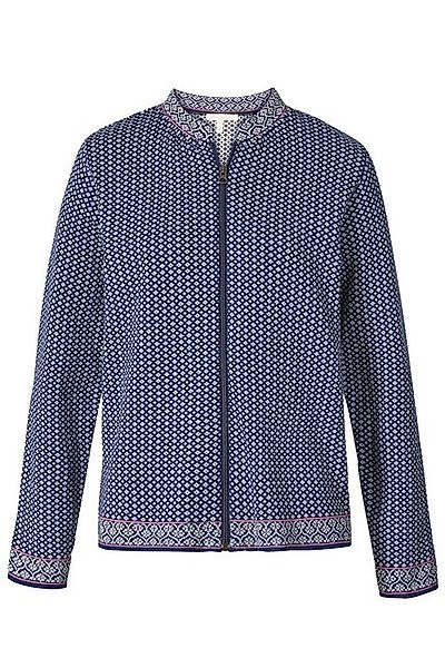 Himalaya Clothing Wolljacke Edle Strickjacke Damen mit Diamant-Jacquard-Mus günstig online kaufen