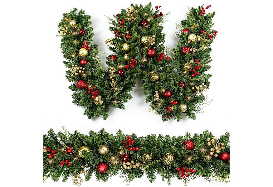 Kunstgirlande Weihnachtsgirlande mit Beleuchtung Weihnachtsdekoration für, günstig online kaufen