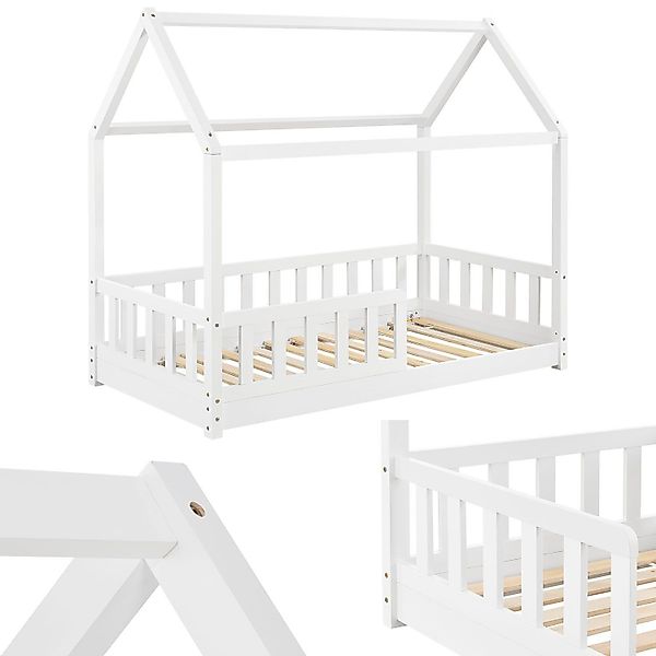 Juskys Kinderbett Marli, 80x160 cm, Hausoptik günstig online kaufen
