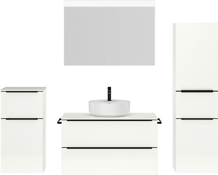 nobilia® Badmöbel-Set »Alvene« vormontiert, mit Soft-Close, 4 Stk. tlg. günstig online kaufen