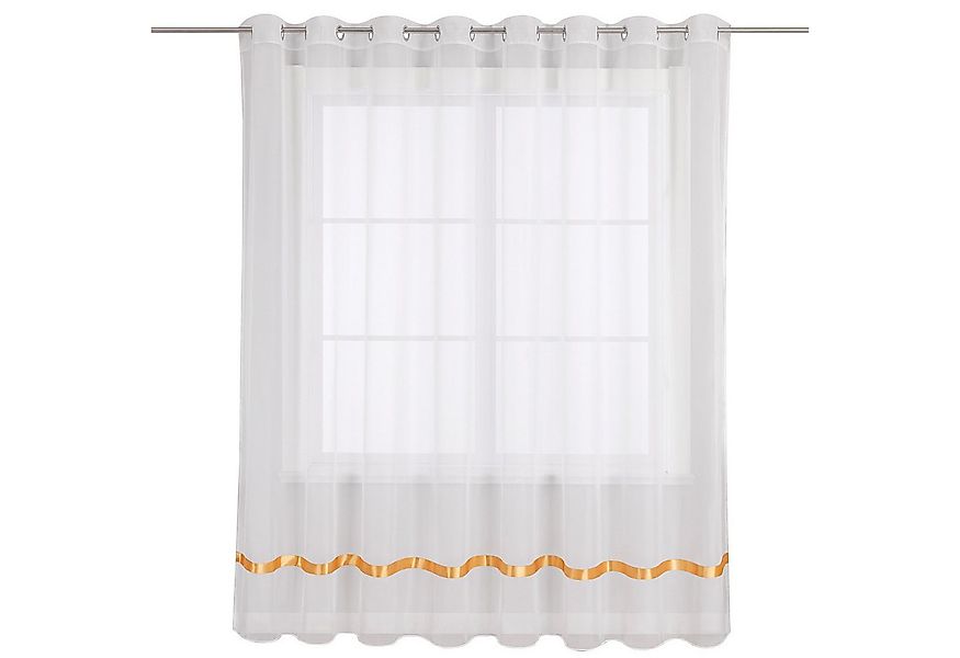 Joyswahl Gardine Maja (1 St), Ösen, transparent, mit Satinband, Schals Fens günstig online kaufen