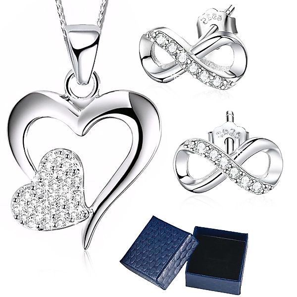 RWEUOQ Schmuckset 925 Silber Herz Kette günstig online kaufen