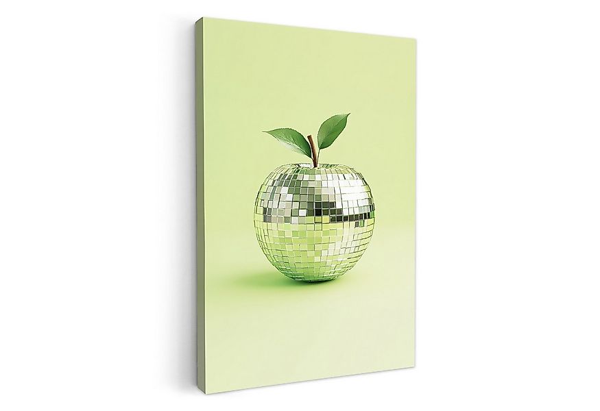 OneMillionCanvasses® Leinwandbild Grün - Disco - Dekoration - Apfel, Fotodr günstig online kaufen