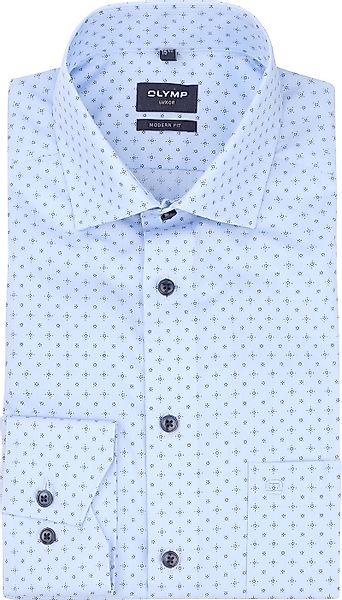 OLYMP Luxor Hemd Druck Hellblau - Größe 38 günstig online kaufen