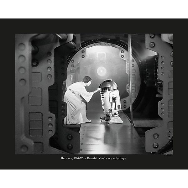 Disney Poster Star Wars Leia & R2D2 Schwarz-Weiß 50 x 40 cm 610255 günstig online kaufen