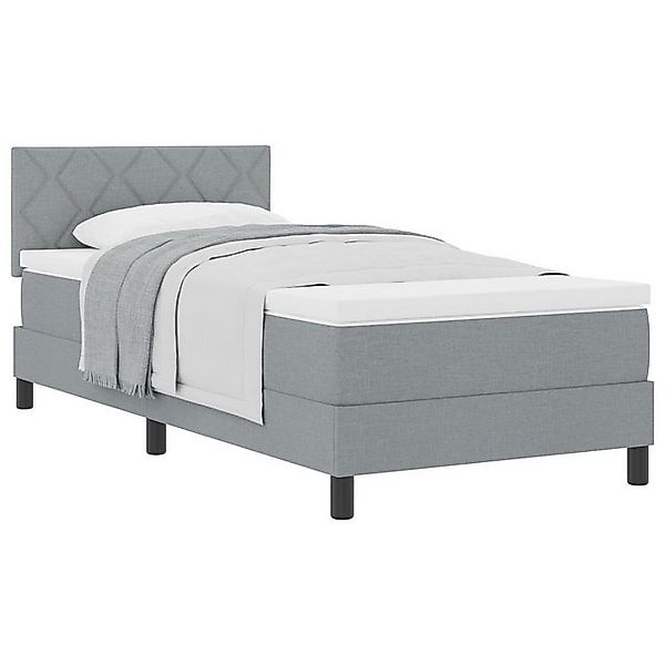 vidaXL Bett Boxspringbett mit Matratze hellgrau 100x200 cm Stoff (1-tlg) günstig online kaufen