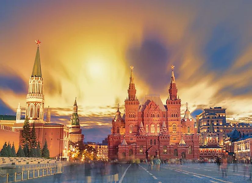 Papermoon Fototapete »Red Square Sunset Moscow« glatt günstig online kaufen