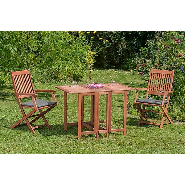 Merxx Rio Gartenmöbel-Set 3-tlg. Klappentisch 107 x 65 cm günstig online kaufen