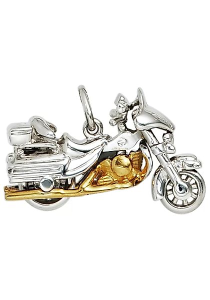 JOBO Kettenanhänger "Anhänger Motorrad", 925 Silber bicolor vergoldet günstig online kaufen