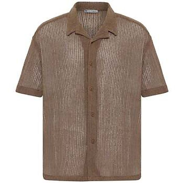 Dandalo  Hemdbluse Frans Oversize Lapel Collar Knit Short Sleeve Shirt günstig online kaufen