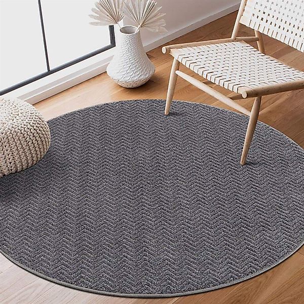 Carpet City Teppich "Friseé-Teppich FANCY805" rund 12 mm Höhe Kurzflor, Ein günstig online kaufen