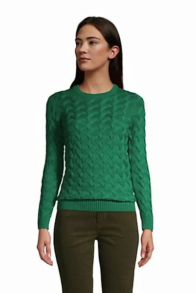 Zopfmuster-Pullover DRIFTER, Damen, Größe: L Normal, Grün, Baumwolle, by La günstig online kaufen