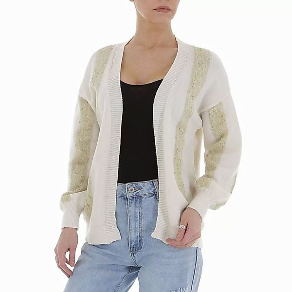 Ital-Design Cardigan Damen Freizeit Glitzer Gestreift Stretch Strickjacke & günstig online kaufen