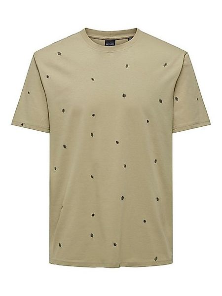 ONLY & SONS T-Shirt Rundhals Kurzarm Baumwolle ONSDAVE REG SS AOP TEE CS günstig online kaufen