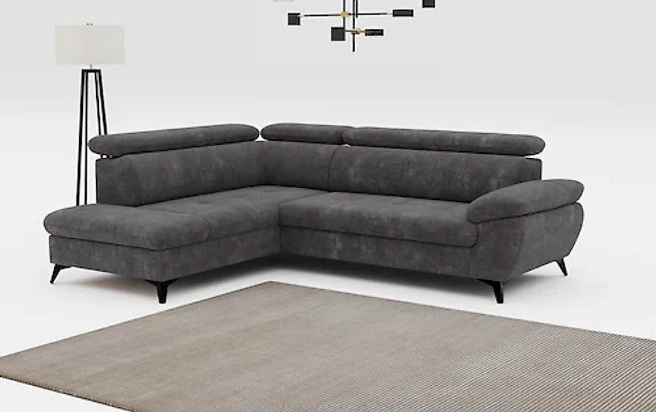COTTA Ecksofa "Hudson L-Form, B: 256 cm" mit Kopfteilverstellung, optional günstig online kaufen