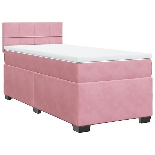 vidaXL Boxspringbett mit Matratze Rosa 90x190 cm Samt 3288503 günstig online kaufen