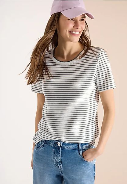 CECIL Kurzarm Shirt mit Rundhals und Streifen günstig online kaufen