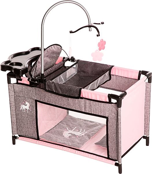 Bayer Puppenbett Puppenmultibett, grau/rosa, Mit integriertem günstig online kaufen
