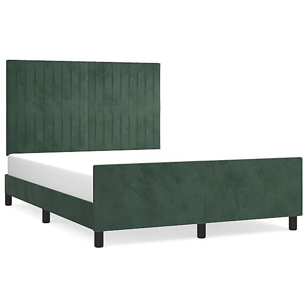 vidaXL Bettgestell mit Kopfteil Dunkelgrün 140x200 cm Samt Modell 41357405 günstig online kaufen
