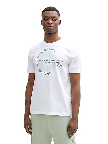 TOM TAILOR Denim Rundhalsshirt mit verschiedenen Logo Prints günstig online kaufen