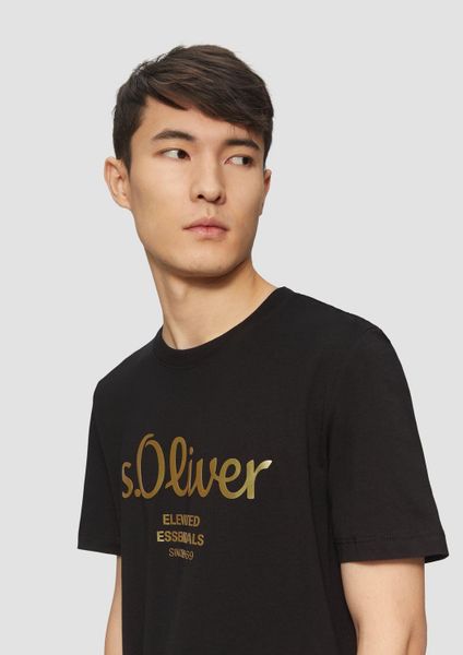 s.Oliver T-Shirt mit Metallic-Print Rundhals, kurzarm günstig online kaufen