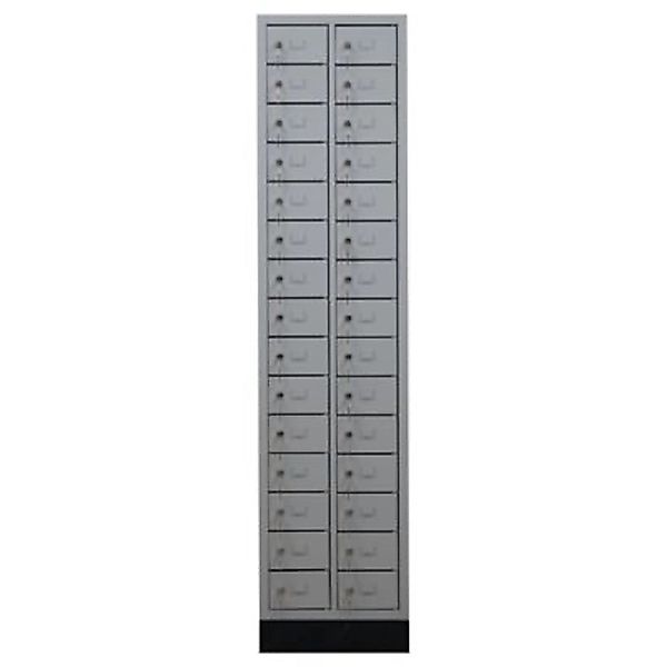 PROREGAL Schließfachschrank Quail 30 Fächer HxBxT 185 x 46 x 20 cm Grau günstig online kaufen