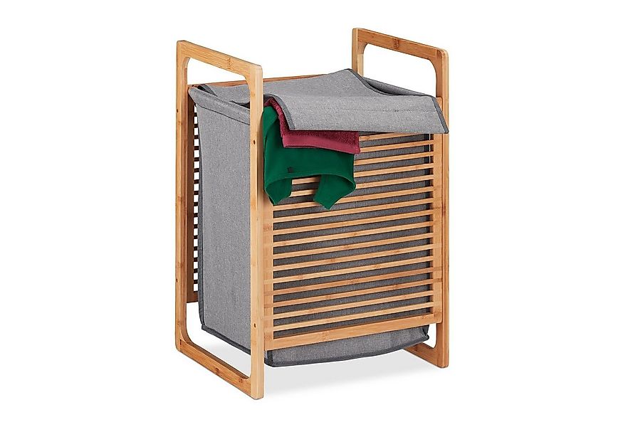 relaxdays Wäschekorb Bambus mit Deckel günstig online kaufen