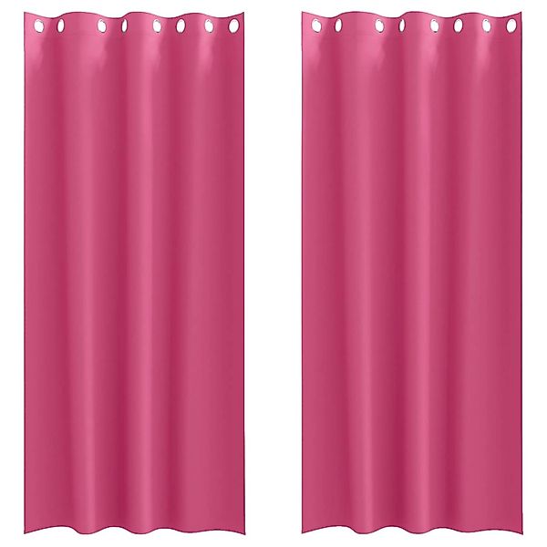 vidaXL Verdunkelungs-Vorhänge mit Ringen Helles Pink Polyester 4107407 günstig online kaufen