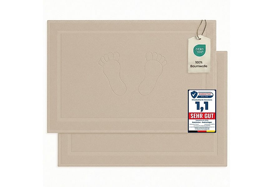 Komfortec Badematte Badvorleger aus 100% Baumwolle, 50x80 cm Duschvorleger, günstig online kaufen
