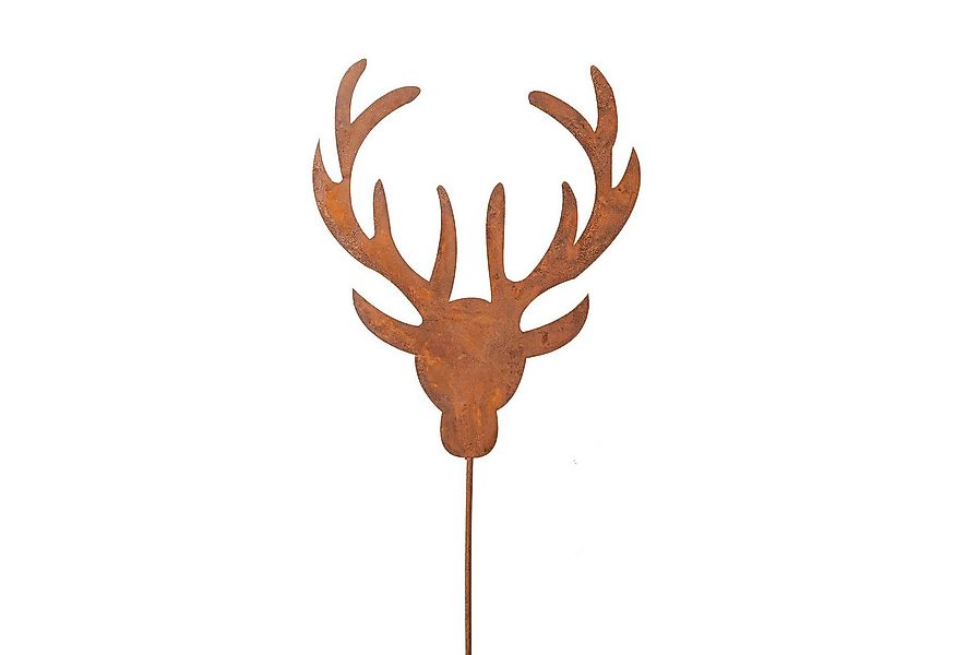 Gasper Gartenstecker Metall Stecker HIRSCH, Reh Geweih Rost Gartenstecker D günstig online kaufen